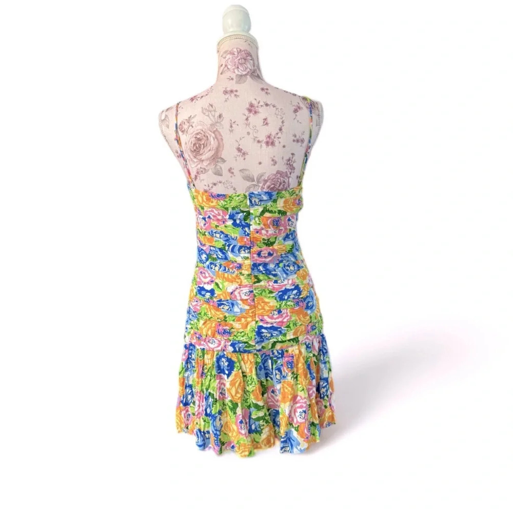 Zara Floral Pleated Mini Sundress - Picture 3 of 8